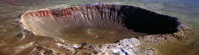Figure 1. Arizona Meteor Crater. Originally envisioned as a crater created by a volcanic explosion, later study demonstrated it was formed by the
impact of an iron asteroid. Questions remain regarding its age but creationists interpret it as having formed after the Flood.
