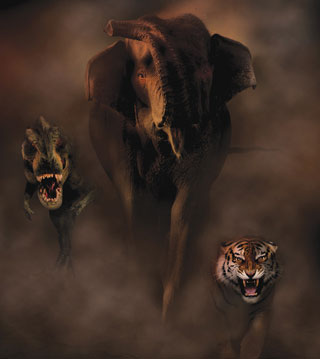 elephant-tiger-dinosaur
